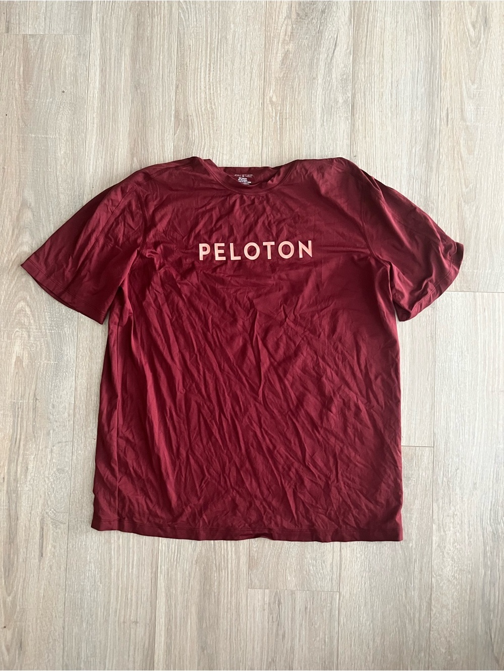 Peloton Men’s Burgundy Logo T‑Shirt Short Sleeves - Size Medium